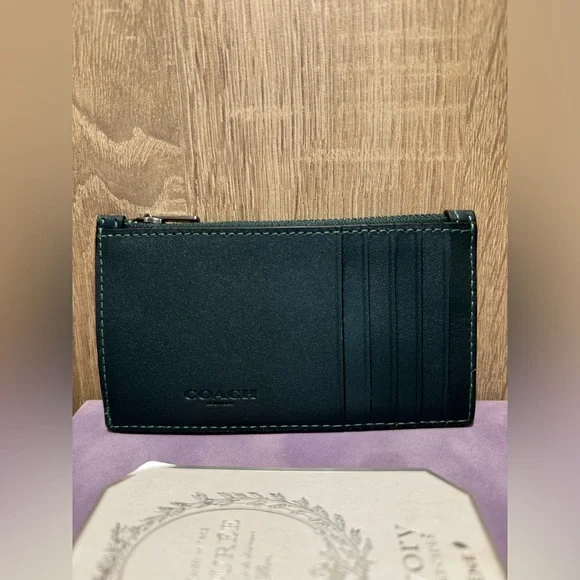 Zip Card Case With Varsity Patch - Picture 2 of 3